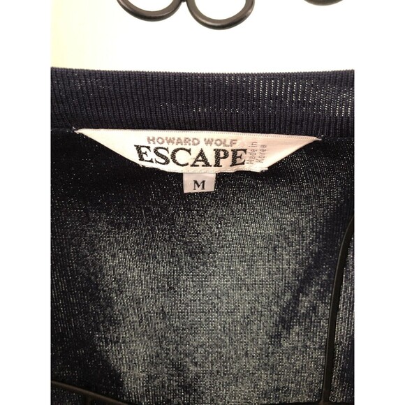 Howard Wolf Escape Medium Green Blue Cardigan Jacket Open Front Resort Wear - Picture 2 of 6